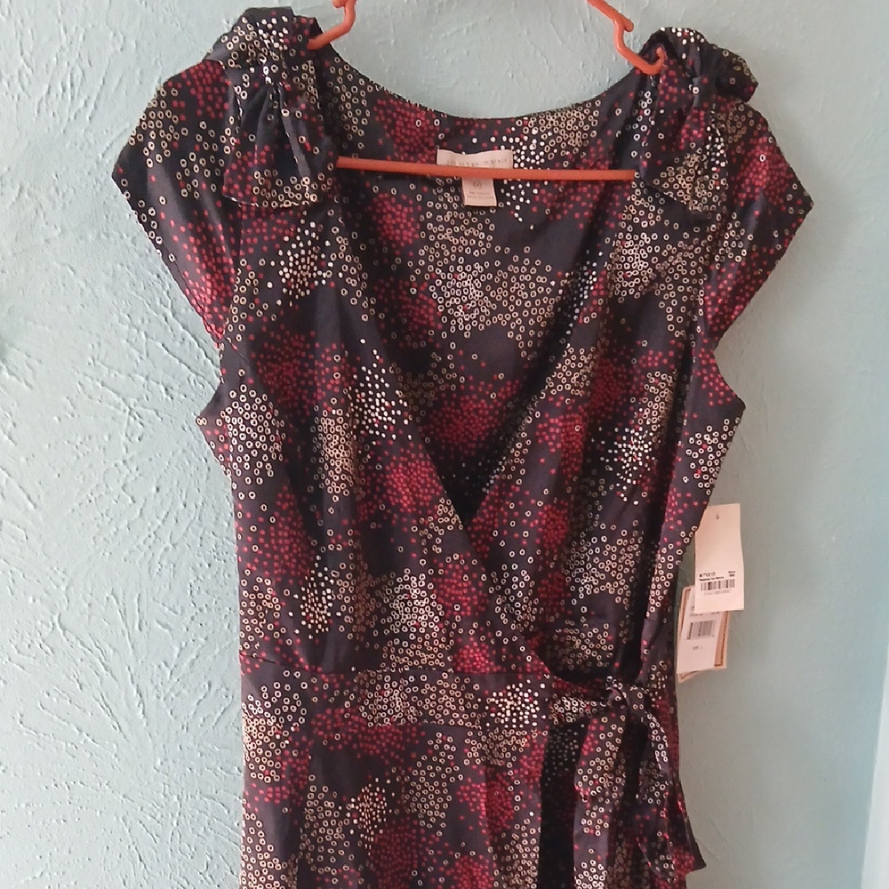 Chic Floral V-Neck Wrap Dress By Jonatan Martin, Size 8